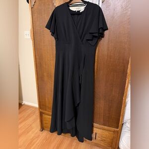 Elegant Black Maxi Dress, XL